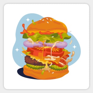 Hand Drawn Burgers Design Magnet